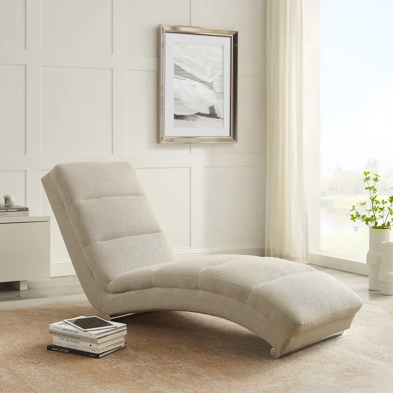 Chaiselongue Strukturstoff Beige, Ansicht 6