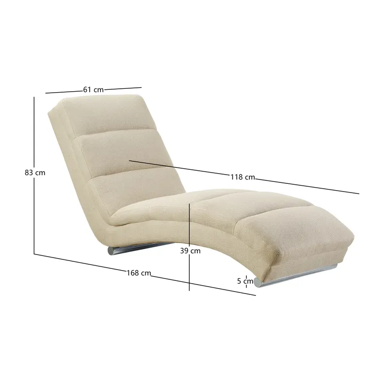 Chaiselongue Strukturstoff Beige, Ansicht 7