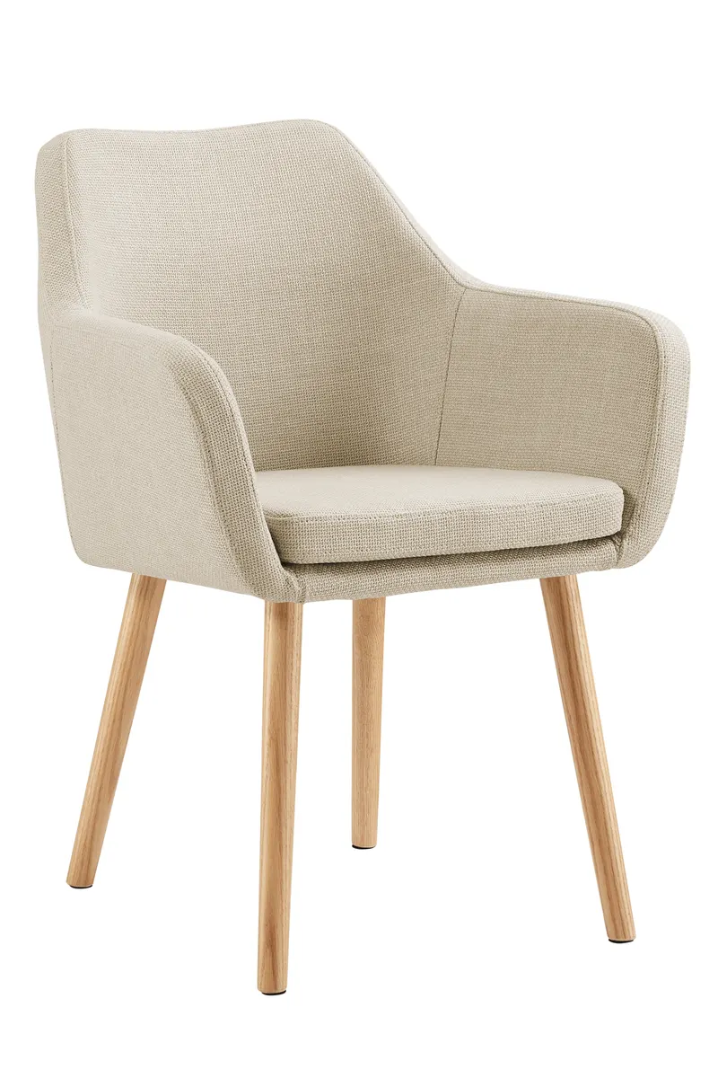 Darla Armlehnstuhl Strukturstoff, 62 × 60 × 84 cm, Braun/Natur