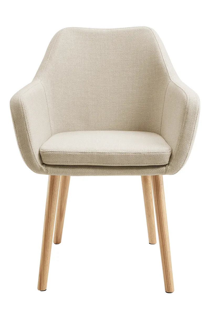 Armlehnstuhl Strukturstoff Beige, Ansicht 2