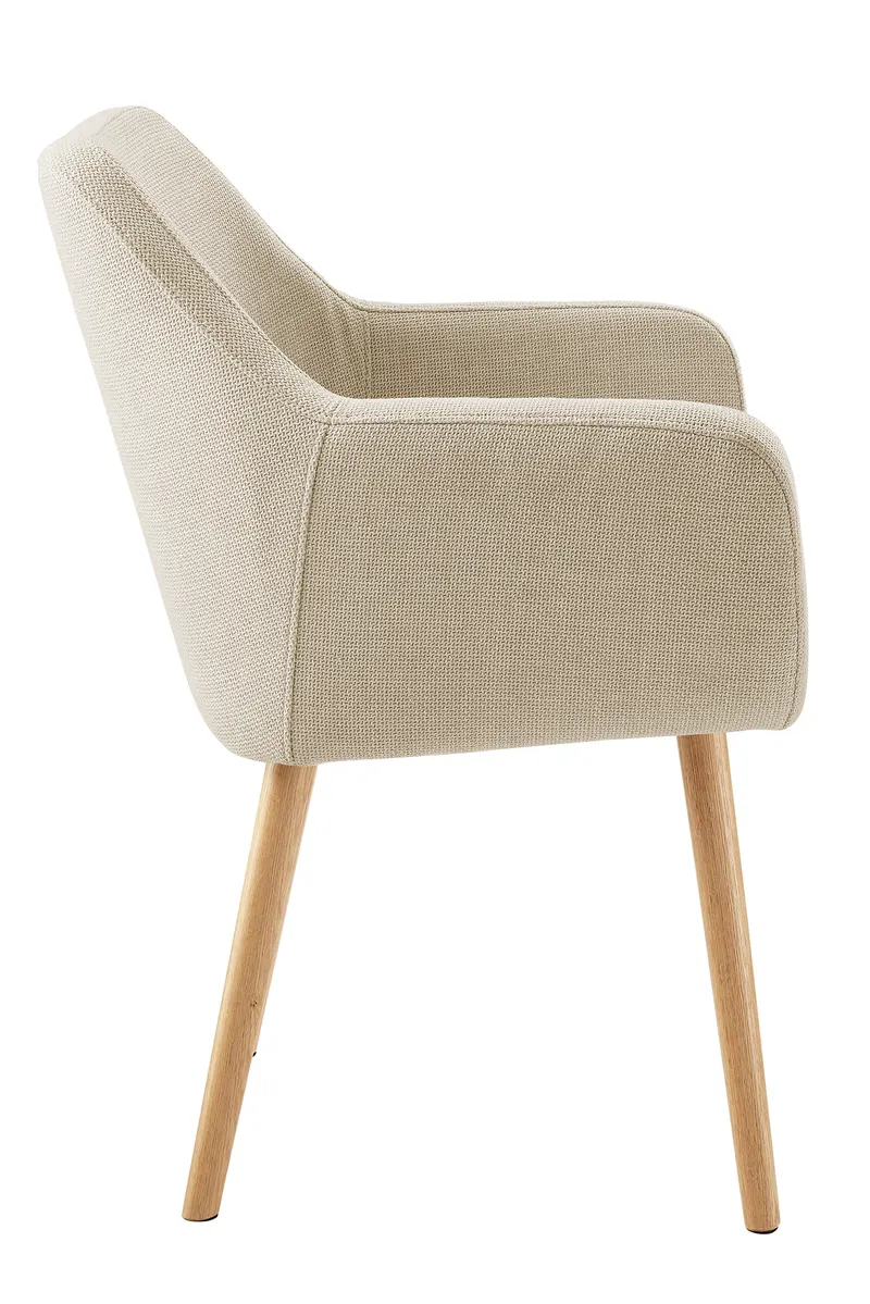 Armlehnstuhl Strukturstoff Beige, Ansicht 3
