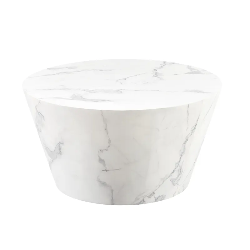 Weston Couchtisch Ø 80 cm, Weiß in Marmoroptik