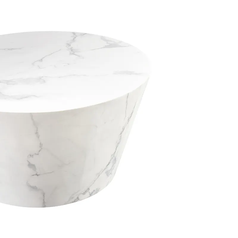 Couchtisch Ø 80 cm, Weiß in Marmoroptik, Ansicht 3