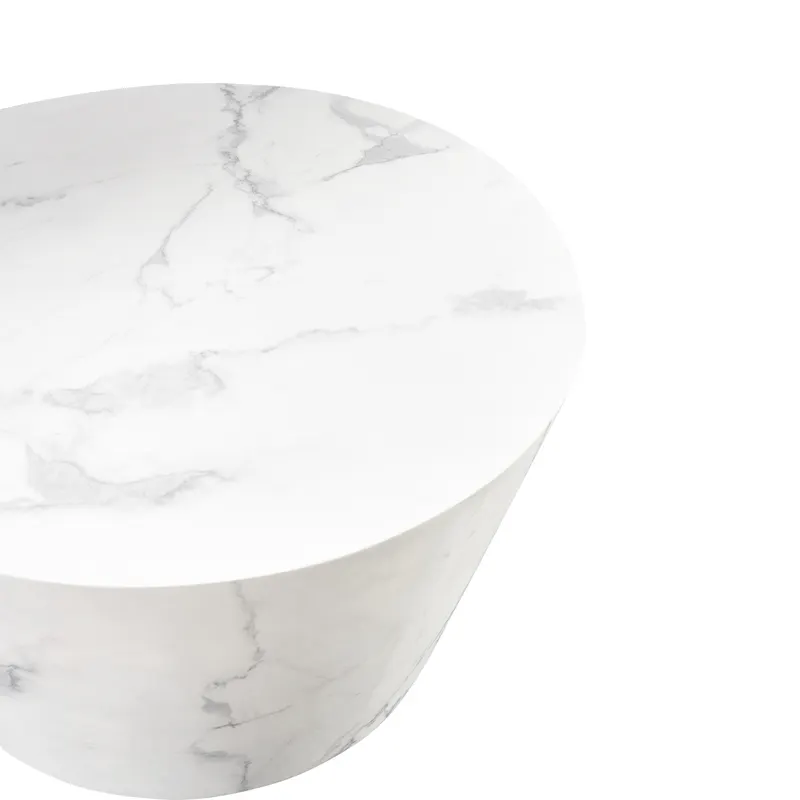 Couchtisch Ø 80 cm, Weiß in Marmoroptik, Ansicht 4