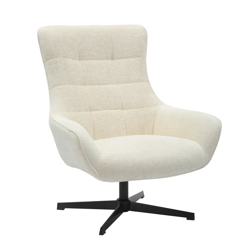 Sessel Chenillestoff Beige mit Drehfunktion, Ansicht 1