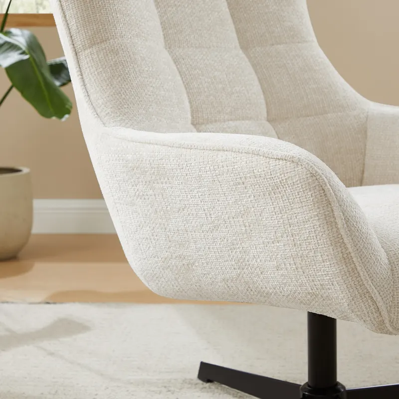 Sessel Chenillestoff Beige mit Drehfunktion, Ansicht 9