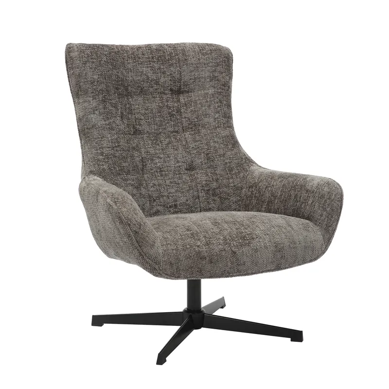 Sessel Chenillestoff Dunkelgrau, Ansicht 1