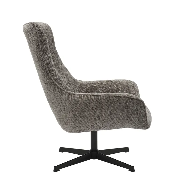 Sessel Chenillestoff Dunkelgrau, Ansicht 3