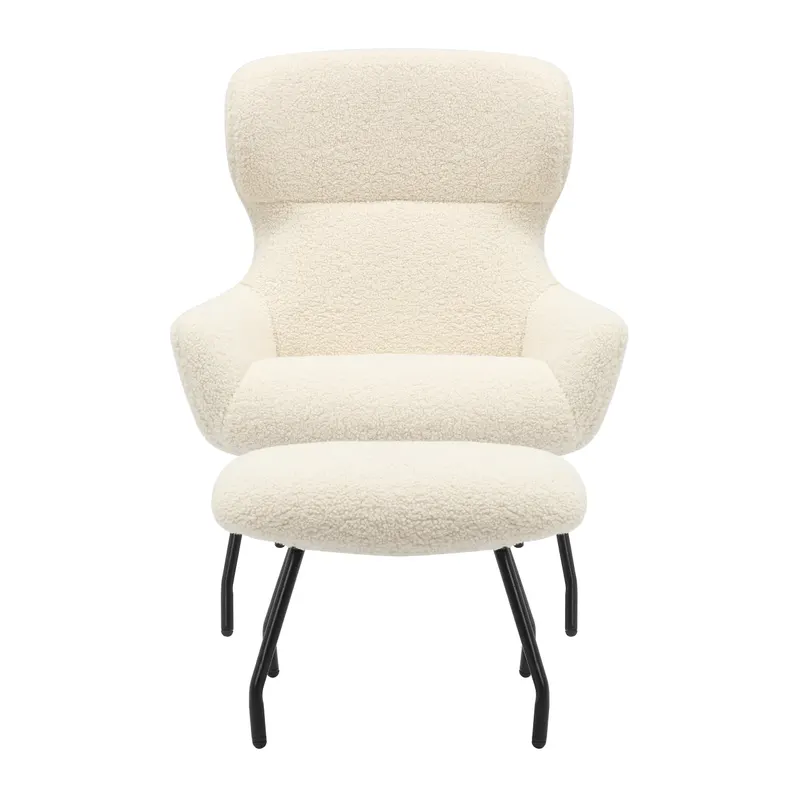 Sessel und Hocker Set Teddyfell Beige, Ansicht 2