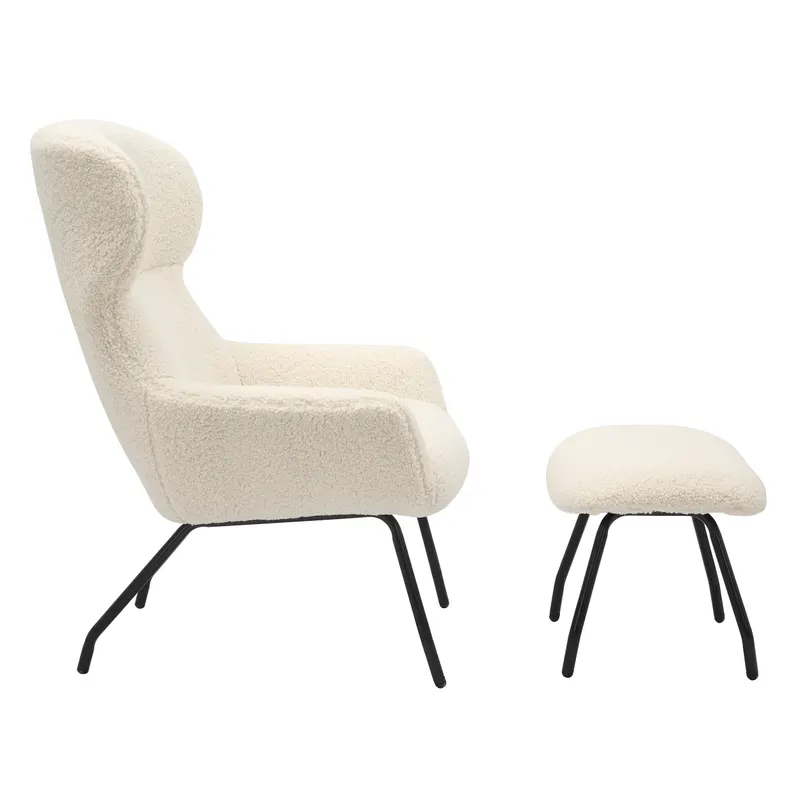 Sessel und Hocker Set Teddyfell Beige, Ansicht 3