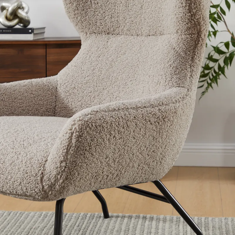 Sessel und Hocker Set Teddyfell Taupe, Ansicht 12