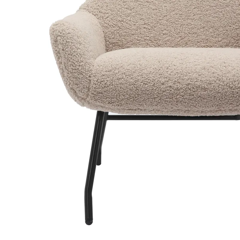 Sessel und Hocker Set Teddyfell Taupe, Ansicht 6