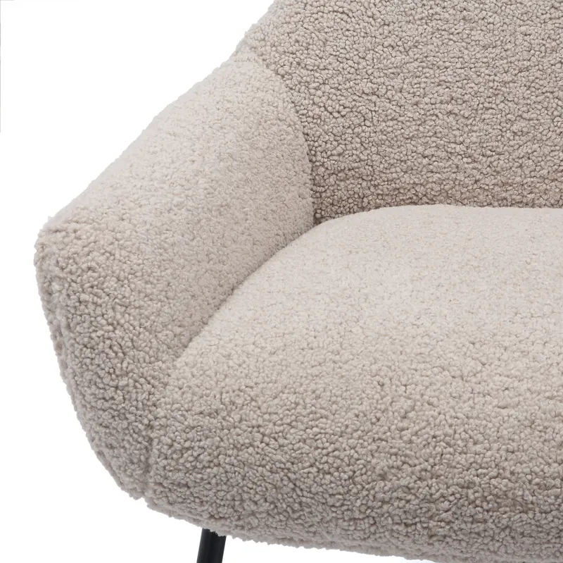 Sessel und Hocker Set Teddyfell Taupe, Ansicht 7