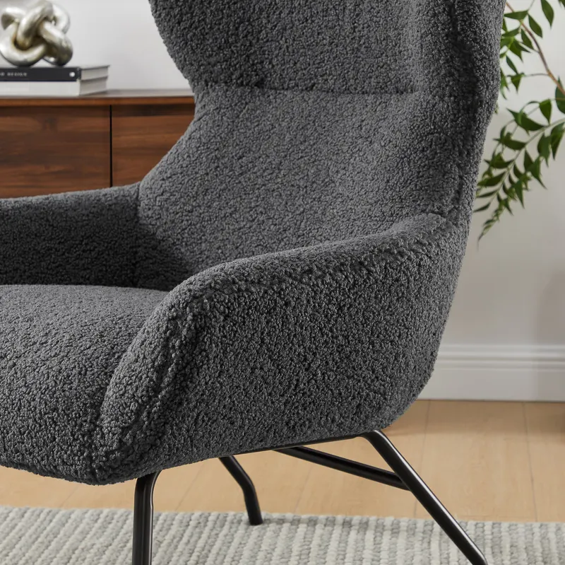 Sessel und Hocker Set Teddyfell Anthrazit, Ansicht 12