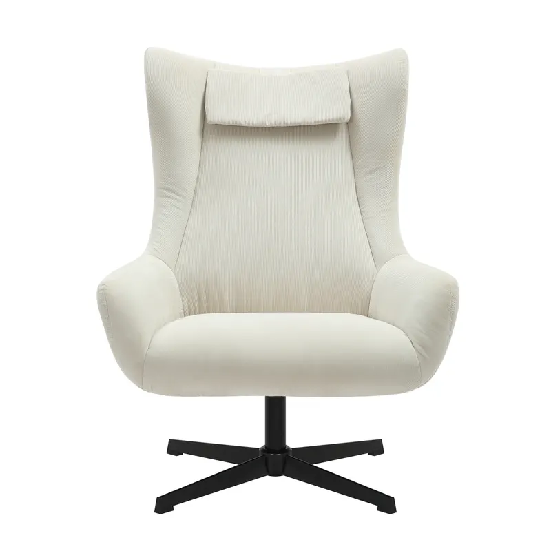 Sessel und Hocker Cordoptik Beige, Ansicht 4