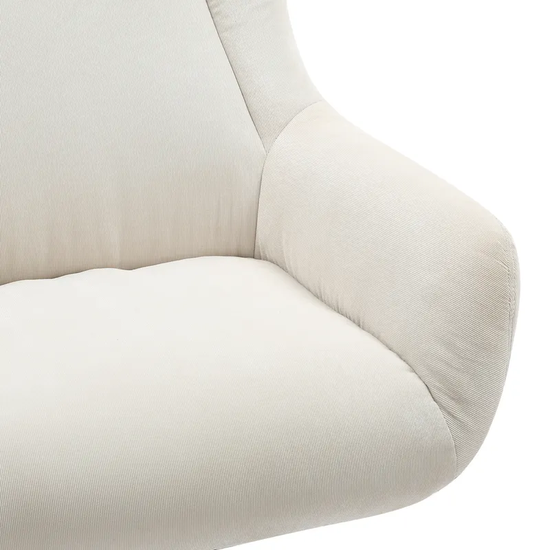 Sessel und Hocker Cordoptik Beige, Ansicht 8
