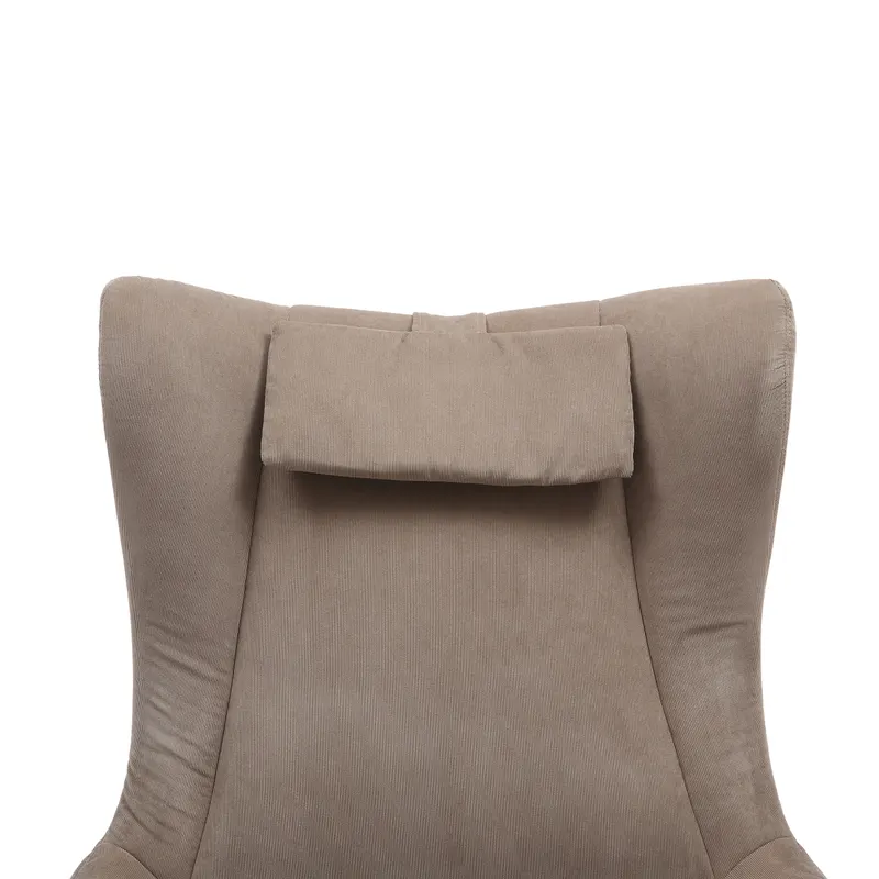 Sessel und Hocker in brauner Cordoptik, Ansicht 6