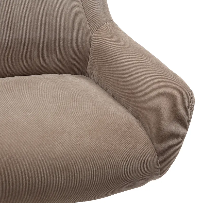 Sessel und Hocker in brauner Cordoptik, Ansicht 8