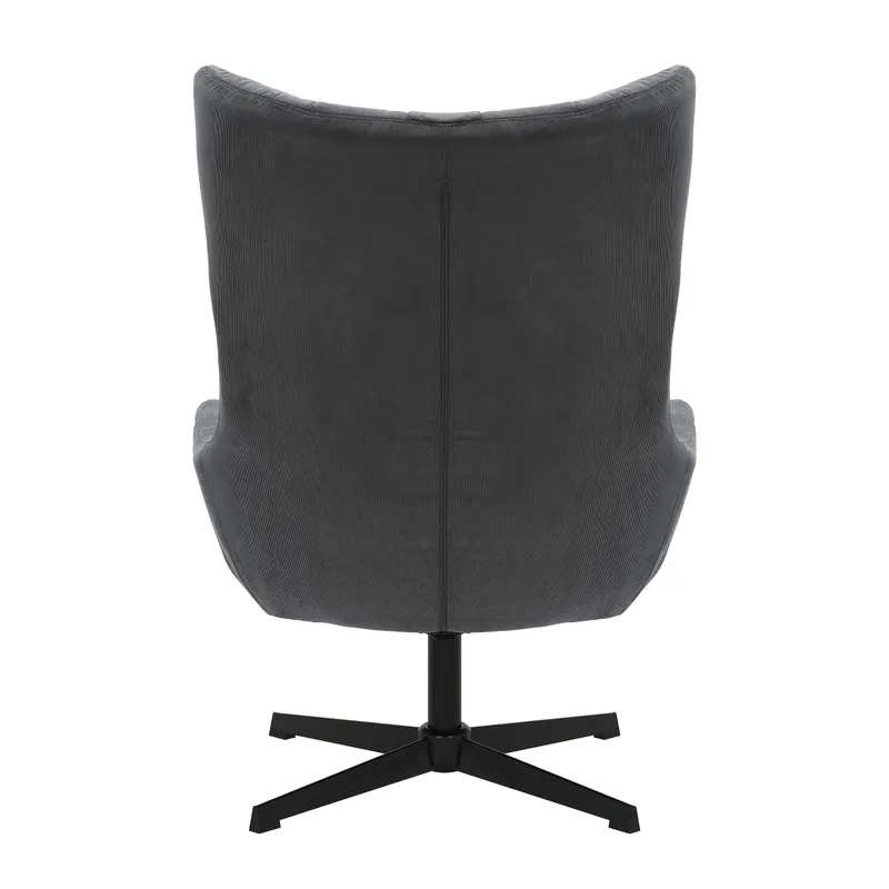 Sessel und Hocker in grauer Cordoptik, Ansicht 5