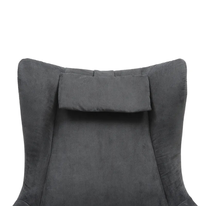 Sessel und Hocker in grauer Cordoptik, Ansicht 6