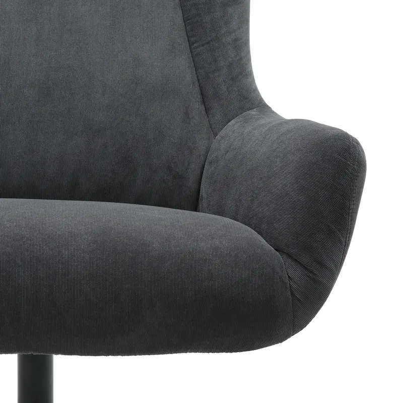 Sessel und Hocker in grauer Cordoptik, Ansicht 7