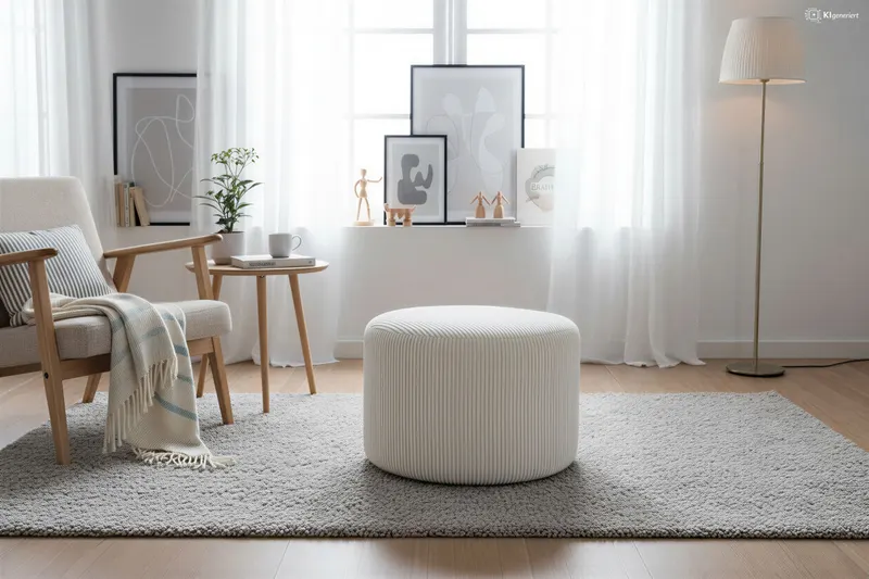 Sitzhocker Ø55 cm Beige, Ansicht 2