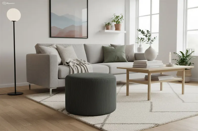 Sitzhocker Ø55 cm Dunkelgrau, Ansicht 2