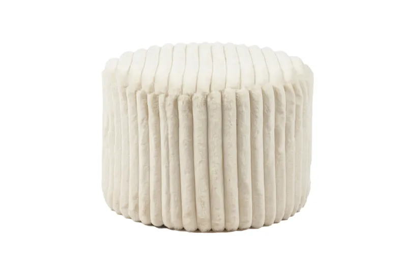 Sitzhocker Ø55 cm Plüsch-Cord Beige, Ansicht 1