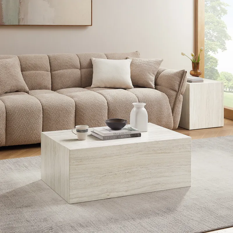 Couchtisch Travertin 90 × 60 cm, beige, Ansicht 3