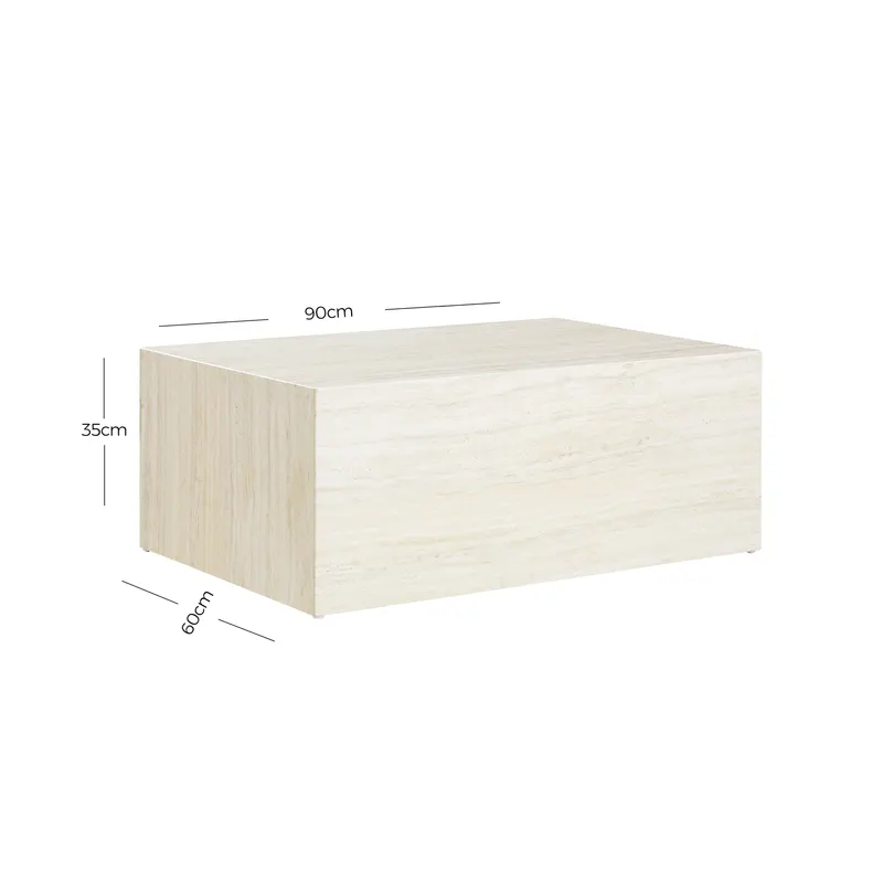 Couchtisch Travertin 90 × 60 cm, beige, Ansicht 4