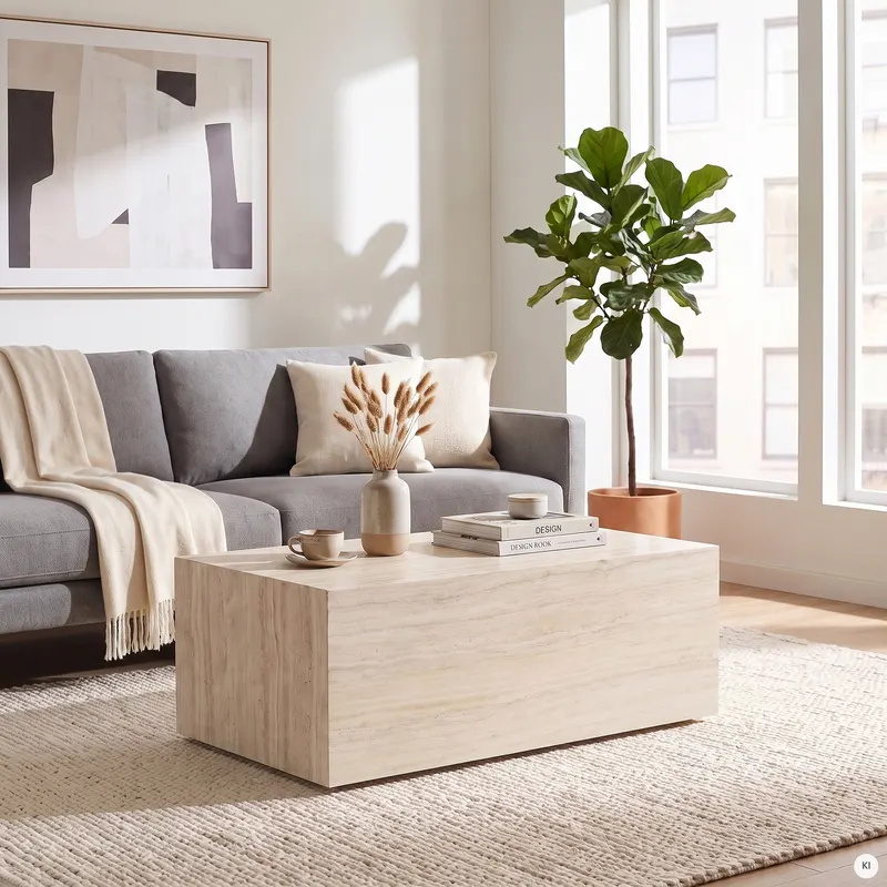 Couchtisch Travertin 90 × 60 cm, beige, Ansicht 5