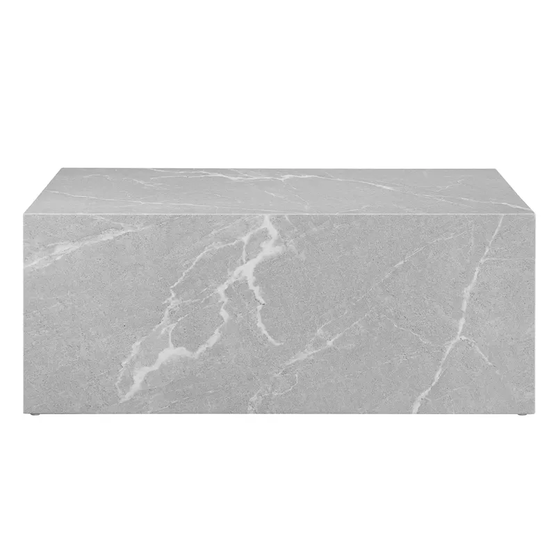 Couchtisch Grau, Marmoroptik, 90 × 60 cm, Ansicht 1