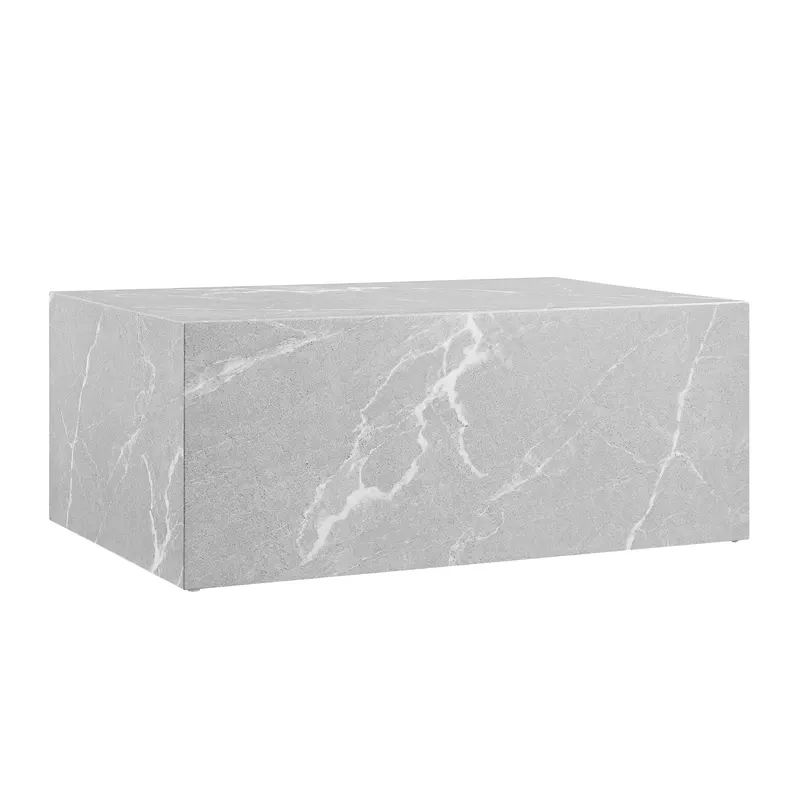 Couchtisch Grau, Marmoroptik, 90 × 60 cm, Ansicht 2