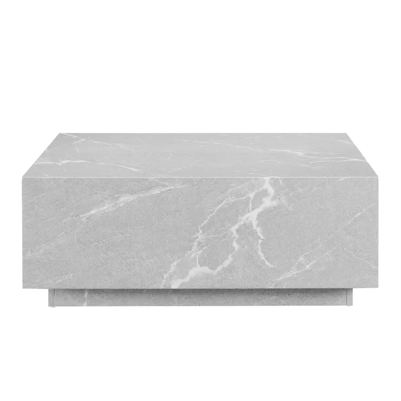 Couchtisch Grau 90 × 90 cm in Marmoroptik, Ansicht 1