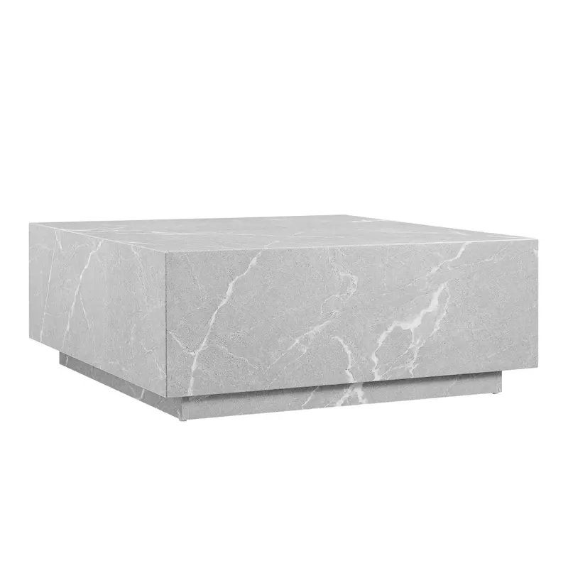 Couchtisch Grau 90 × 90 cm in Marmoroptik, Ansicht 2