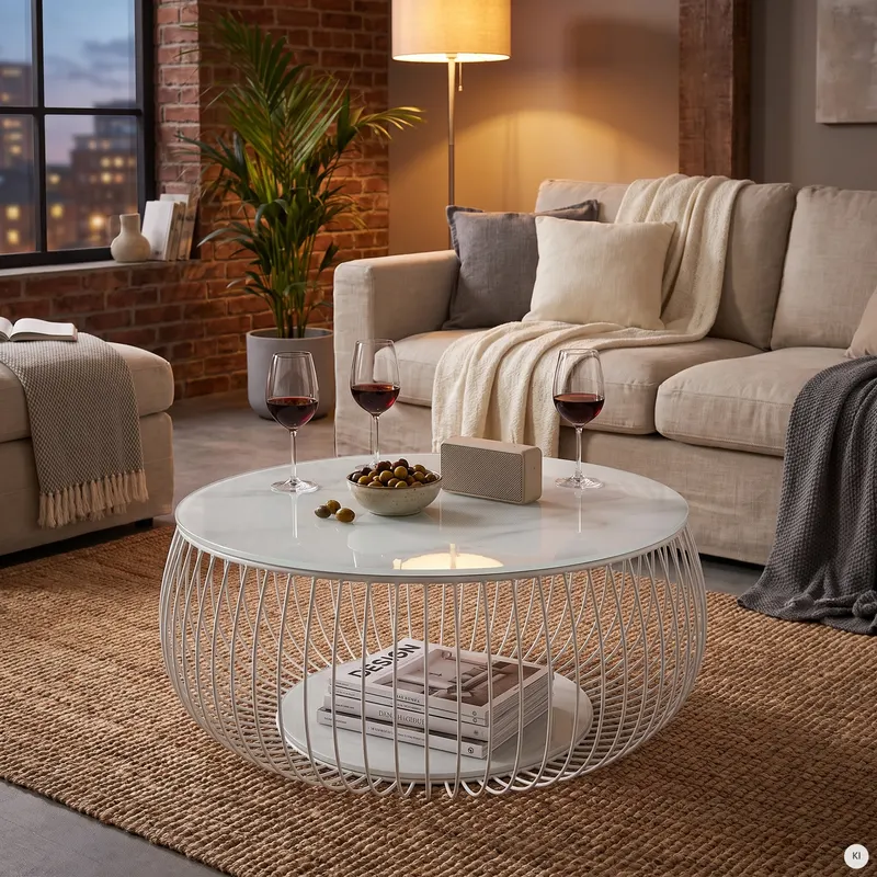 Couchtisch Ø 86 cm Weiß, Ansicht 6