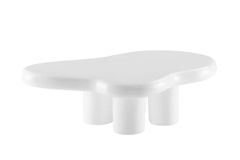 Chunky Couchtisch 123 × 89 cm Weiß