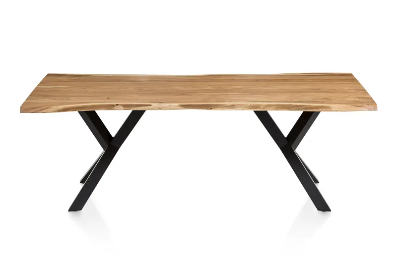 Essgruppe 6-teilig Akazie, Creme und Schwarz, 240 × 110 cm, Ansicht 3