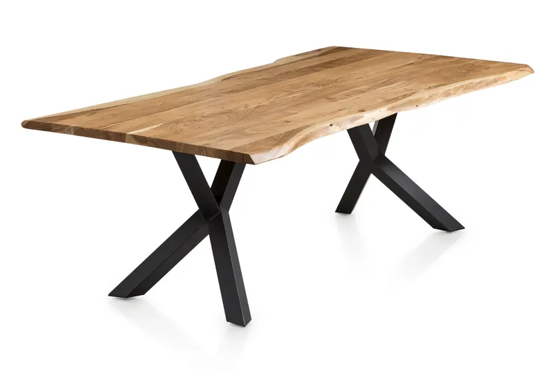 Essgruppe 6-teilig Akazie, Creme und Schwarz, 240 × 110 cm, Ansicht 5