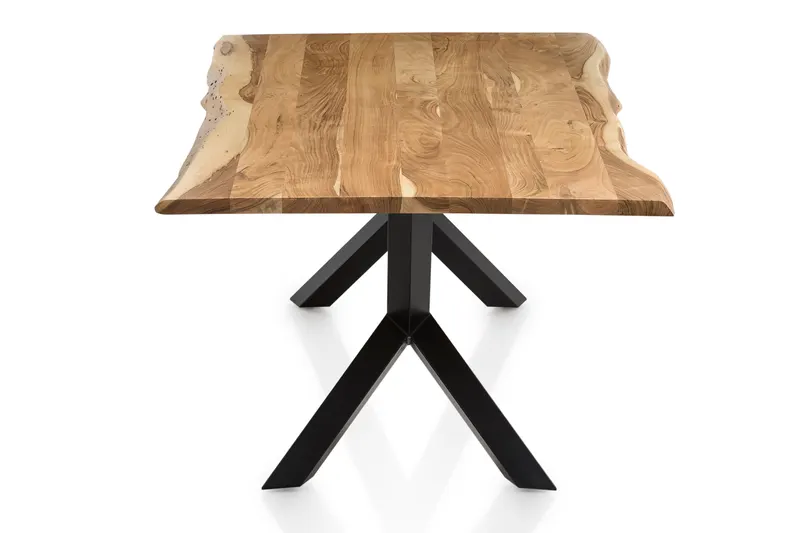 Essgruppe 6-teilig Akazie, Creme und Schwarz, 240 × 110 cm, Ansicht 7