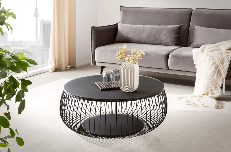 Couchtisch Ø 86 cm, Schwarz, Ansicht 4