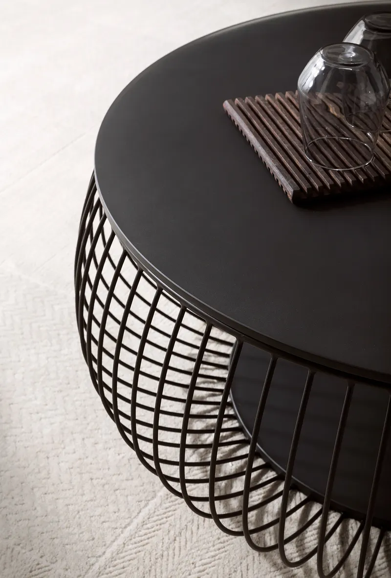 Couchtisch Ø 86 cm, Schwarz, Ansicht 5