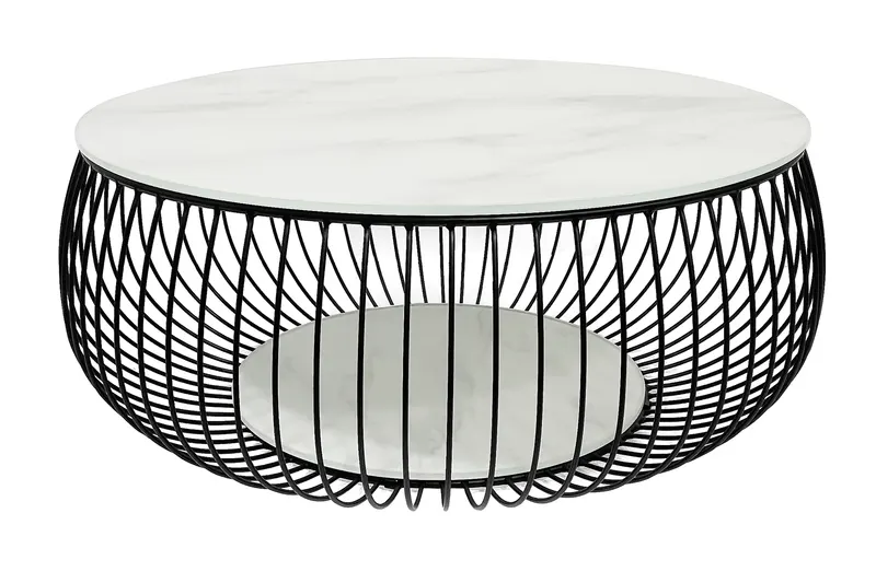 Couchtisch Ø 86 cm, Schwarz/Weiß, Ansicht 1