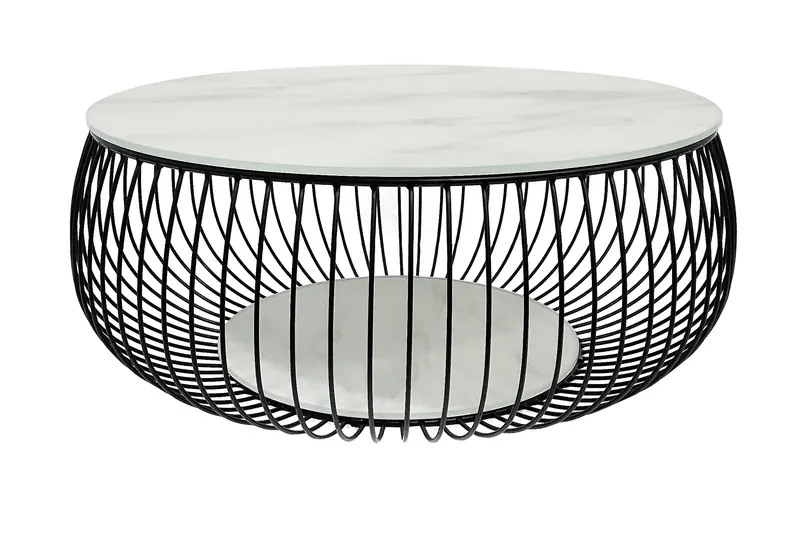Couchtisch Ø 86 cm, Schwarz/Weiß, Ansicht 3