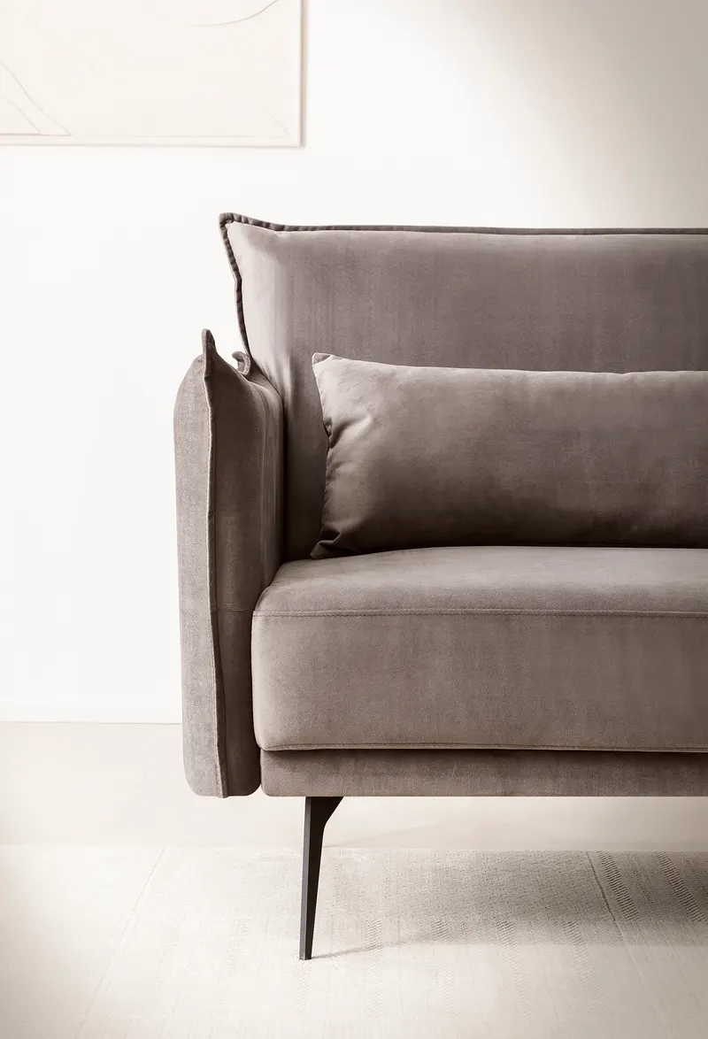 3-Sitzer-Sofa Samt Grau mit Schlaffunktion, Ansicht 10