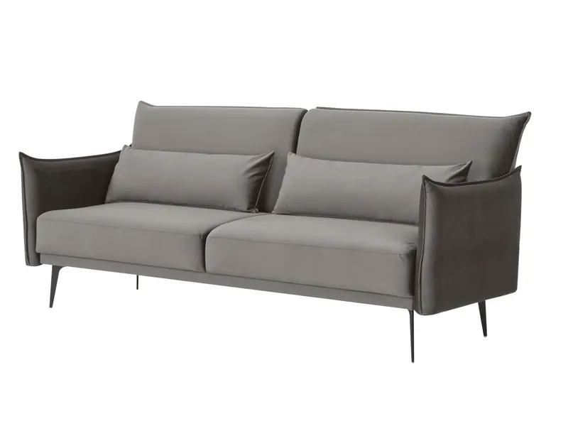 3-Sitzer-Sofa Samt Grau mit Schlaffunktion, Ansicht 2