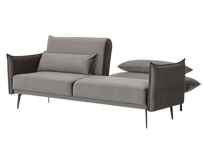 3-Sitzer-Sofa Samt Grau mit Schlaffunktion, Ansicht 5