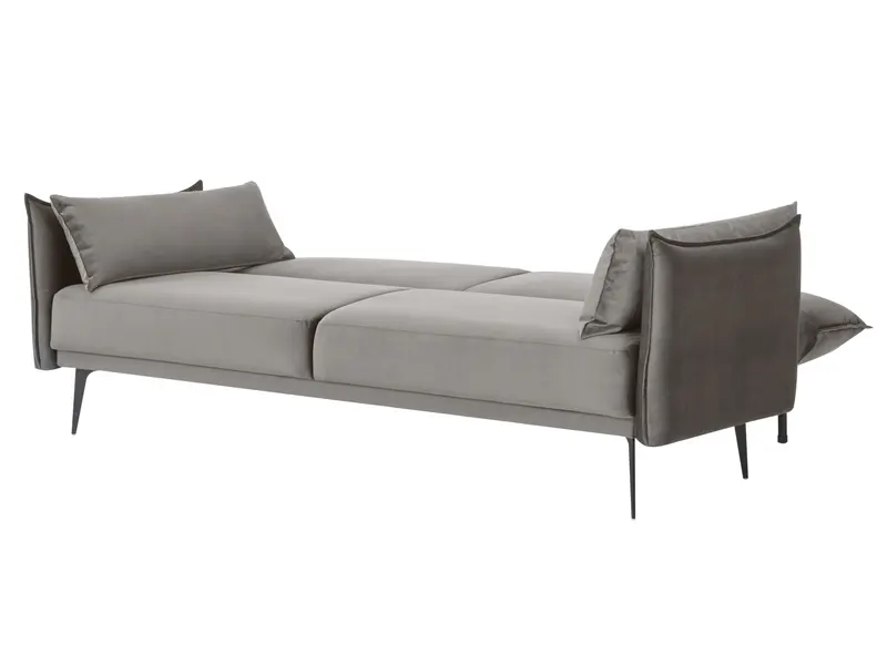 3-Sitzer-Sofa Samt Grau mit Schlaffunktion, Ansicht 6