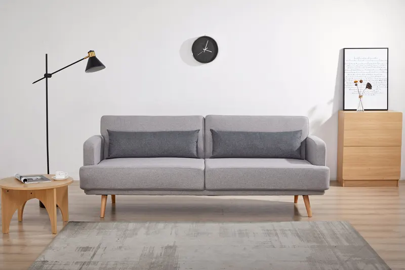 3-Sitzer-Sofa Webstoff Grau mit Schlaffunktion, Ansicht 16