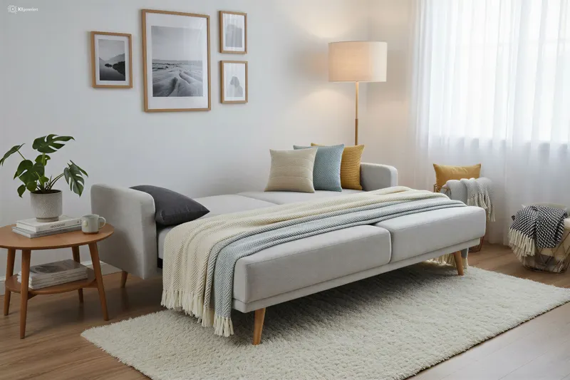 3-Sitzer-Sofa Webstoff Grau mit Schlaffunktion, Ansicht 19